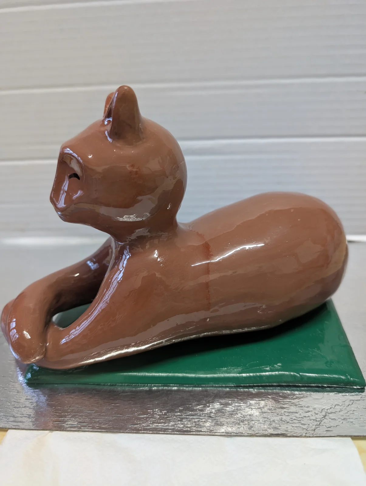 Chat allongé, vue 4